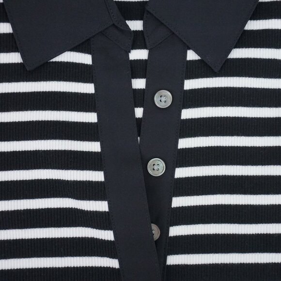 NWT Veronica Beard Bailey Striped Polo Mini Dress in White and Black Size XS - Picture 4 of 8